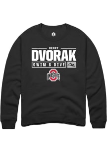 Henry Dvorak  Rally Ohio State Buckeyes Mens Black NIL Stacked Box Long Sleeve Crew Sweatshirt