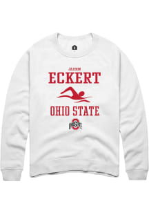 Jaxson Eckert  Rally Ohio State Buckeyes Mens White NIL Sport Icon Long Sleeve Crew Sweatshirt