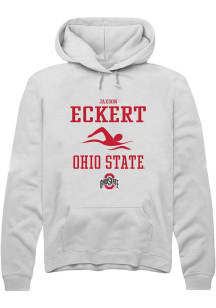 Jaxson Eckert  Rally Ohio State Buckeyes Mens White NIL Sport Icon Long Sleeve Hoodie