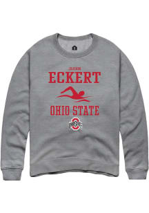 Jaxson Eckert  Rally Ohio State Buckeyes Mens Graphite NIL Sport Icon Long Sleeve Crew Sweatshirt