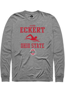 Jaxson Eckert  Ohio State Buckeyes Graphite Rally NIL Sport Icon Long Sleeve T Shirt