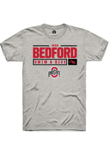 Josh Bedford  Ohio State Buckeyes Ash Rally NIL Stacked Box Short Sleeve T Shirt