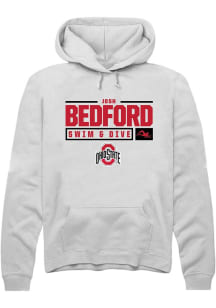 Josh Bedford  Rally Ohio State Buckeyes Mens White NIL Stacked Box Long Sleeve Hoodie