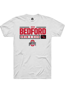 Josh Bedford  Ohio State Buckeyes White Rally NIL Stacked Box Short Sleeve T Shirt