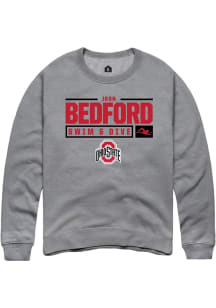 Josh Bedford  Rally Ohio State Buckeyes Mens Graphite NIL Stacked Box Long Sleeve Crew Sweatshir..