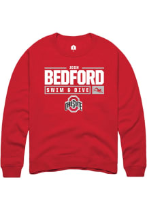 Josh Bedford  Rally Ohio State Buckeyes Mens Red NIL Stacked Box Long Sleeve Crew Sweatshirt