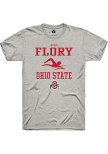 Kylie Flory  Ohio State Buckeyes Ash Rally NIL Sport Icon Short Sleeve T Shirt