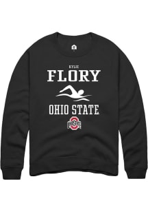 Kylie Flory  Rally Ohio State Buckeyes Mens Black NIL Sport Icon Long Sleeve Crew Sweatshirt