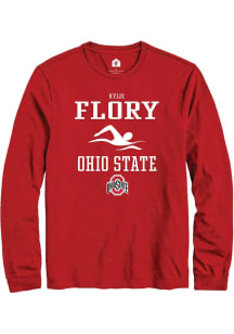 Kylie Flory  Ohio State Buckeyes Red Rally NIL Sport Icon Long Sleeve T Shirt