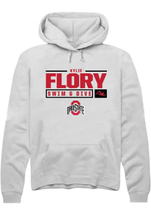 Kylie Flory  Rally Ohio State Buckeyes Mens White NIL Stacked Box Long Sleeve Hoodie