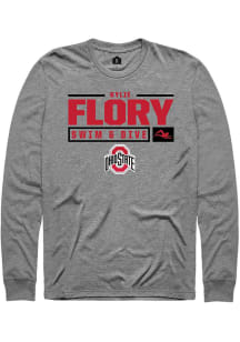 Kylie Flory  Ohio State Buckeyes Graphite Rally NIL Stacked Box Long Sleeve T Shirt