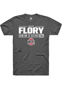 Kylie Flory  Ohio State Buckeyes Dark Grey Rally NIL Stacked Box Short Sleeve T Shirt