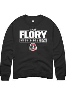 Kylie Flory  Rally Ohio State Buckeyes Mens Black NIL Stacked Box Long Sleeve Crew Sweatshirt