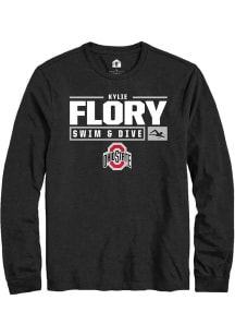 Kylie Flory  Ohio State Buckeyes Black Rally NIL Stacked Box Long Sleeve T Shirt