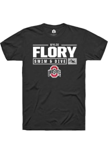 Kylie Flory  Ohio State Buckeyes Black Rally NIL Stacked Box Short Sleeve T Shirt