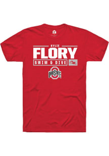 Kylie Flory  Ohio State Buckeyes Red Rally NIL Stacked Box Short Sleeve T Shirt