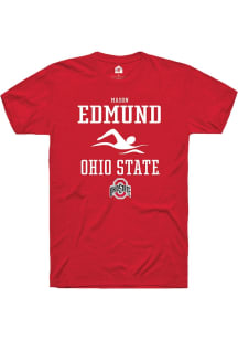 Mason Edmund  Ohio State Buckeyes Red Rally NIL Sport Icon Short Sleeve T Shirt