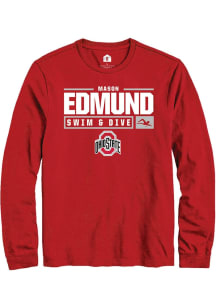 Mason Edmund  Ohio State Buckeyes Red Rally NIL Stacked Box Long Sleeve T Shirt