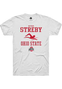 Nathan Streby  Ohio State Buckeyes White Rally NIL Sport Icon Short Sleeve T Shirt