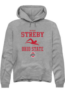 Nathan Streby  Rally Ohio State Buckeyes Mens Graphite NIL Sport Icon Long Sleeve Hoodie