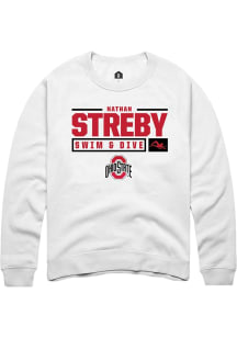 Nathan Streby  Rally Ohio State Buckeyes Mens White NIL Stacked Box Long Sleeve Crew Sweatshirt