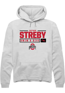 Nathan Streby  Rally Ohio State Buckeyes Mens White NIL Stacked Box Long Sleeve Hoodie