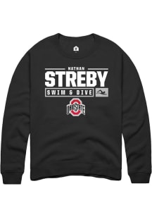 Nathan Streby  Rally Ohio State Buckeyes Mens Black NIL Stacked Box Long Sleeve Crew Sweatshirt