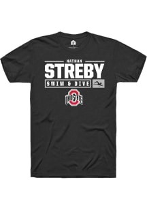 Nathan Streby  Ohio State Buckeyes Black Rally NIL Stacked Box Short Sleeve T Shirt