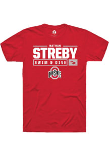 Nathan Streby  Ohio State Buckeyes Red Rally NIL Stacked Box Short Sleeve T Shirt