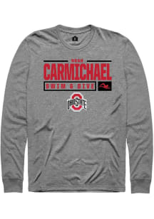 Noah Carmichael Rally Mens Graphite Ohio State Buckeyes NIL Stacked Box Tee