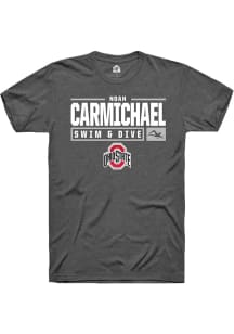 Noah Carmichael Dark Grey Ohio State Buckeyes NIL Stacked Box Short Sleeve T Shirt