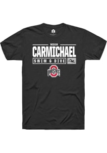 Noah Carmichael Black Ohio State Buckeyes NIL Stacked Box Short Sleeve T Shirt