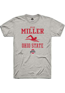 Nolan Miller  Ohio State Buckeyes Ash Rally NIL Sport Icon Short Sleeve T Shirt