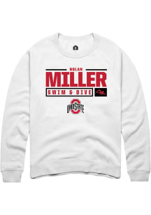 Nolan Miller  Rally Ohio State Buckeyes Mens White NIL Stacked Box Long Sleeve Crew Sweatshirt