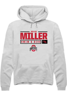 Nolan Miller  Rally Ohio State Buckeyes Mens White NIL Stacked Box Long Sleeve Hoodie