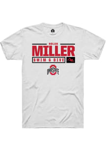 Nolan Miller  Ohio State Buckeyes White Rally NIL Stacked Box Short Sleeve T Shirt