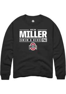 Nolan Miller  Rally Ohio State Buckeyes Mens Black NIL Stacked Box Long Sleeve Crew Sweatshirt