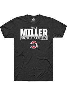 Nolan Miller  Ohio State Buckeyes Black Rally NIL Stacked Box Short Sleeve T Shirt