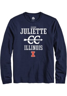 Shawn Juliette Rally Mens Navy Blue Illinois Fighting Illini NIL Sport Icon Tee