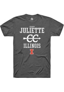 Shawn Juliette Dark Grey Illinois Fighting Illini NIL Sport Icon Short Sleeve T Shirt