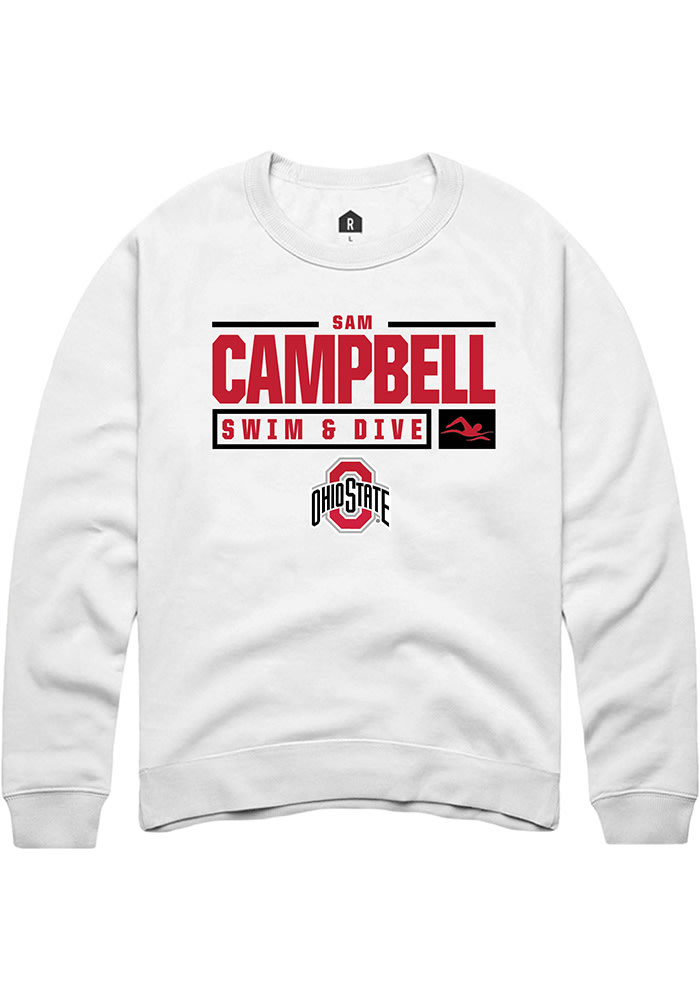 Sam Campbell Rally Ohio State Buckeyes Mens NIL Stacked Box Long Sleeve Crew Sweatshirt