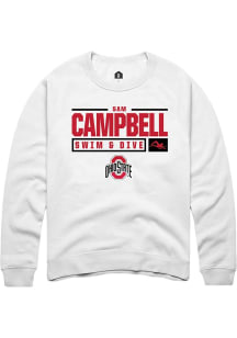 Sam Campbell  Rally Ohio State Buckeyes Mens White NIL Stacked Box Long Sleeve Crew Sweatshirt