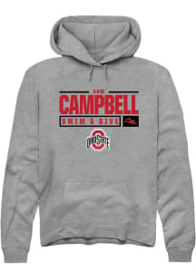 Sam Campbell  Rally Ohio State Buckeyes Mens Graphite NIL Stacked Box Long Sleeve Hoodie