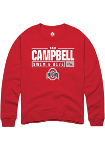 Sam Campbell  Rally Ohio State Buckeyes Mens Red NIL Stacked Box Long Sleeve Crew Sweatshirt