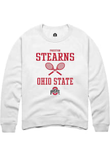 Preston Stearns  Rally Ohio State Buckeyes Mens White NIL Sport Icon Long Sleeve Crew Sweatshirt