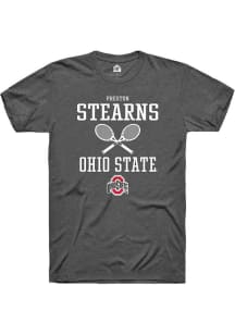 Preston Stearns  Ohio State Buckeyes Dark Grey Rally NIL Sport Icon Short Sleeve T Shirt