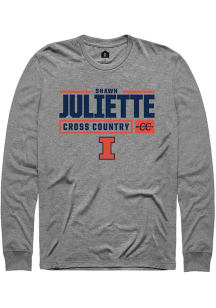 Shawn Juliette Rally Mens Graphite Illinois Fighting Illini NIL Stacked Box Tee