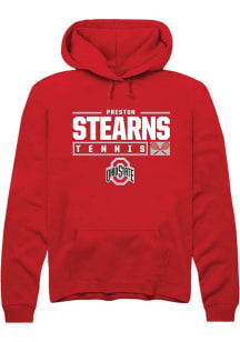 Preston Stearns  Rally Ohio State Buckeyes Mens Red NIL Stacked Box Long Sleeve Hoodie