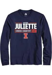 Shawn Juliette Rally Mens Navy Blue Illinois Fighting Illini NIL Stacked Box Tee