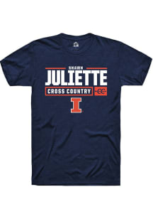 Shawn Juliette Navy Blue Illinois Fighting Illini NIL Stacked Box Short Sleeve T Shirt